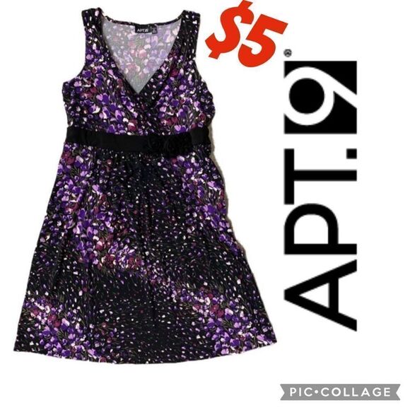 $5 ADD ON ITEM/Sleeveles V-neck stretchy purple lavender dress - Picture 1 of 13